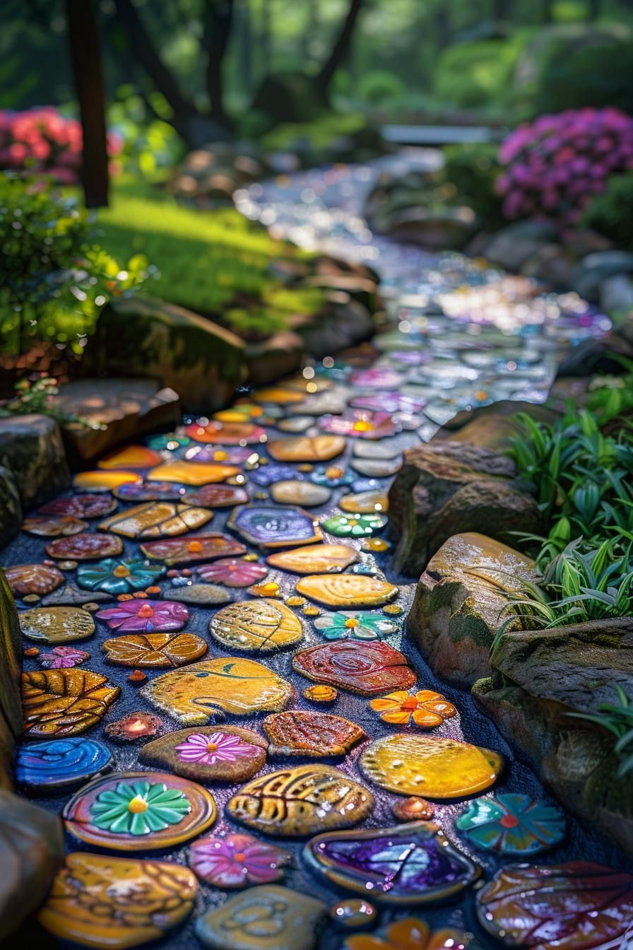 5. Painted Rock River for Garden Color