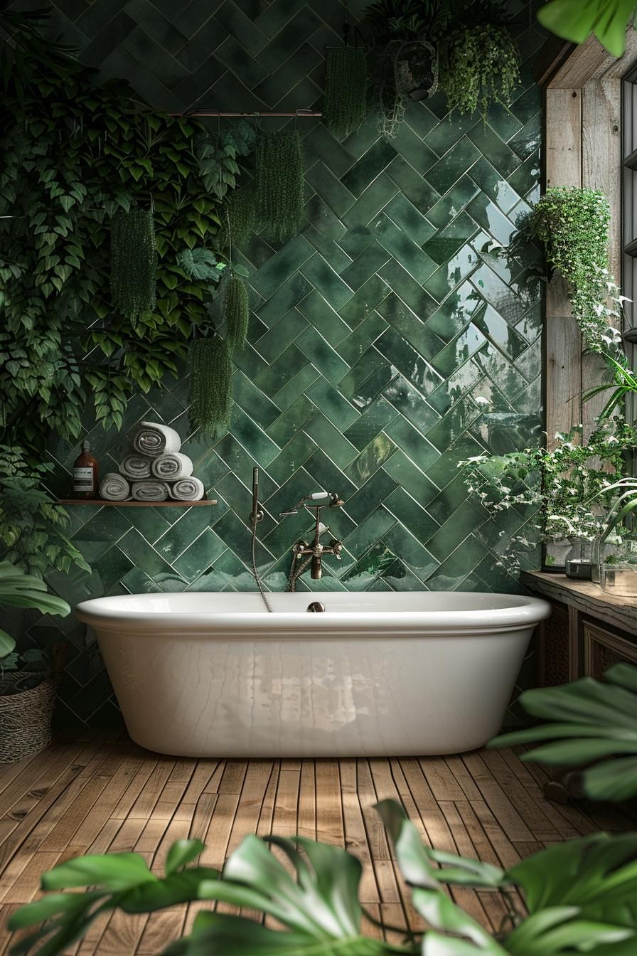 18. Nature-Inspired Tile for a Wild Bathroom Look