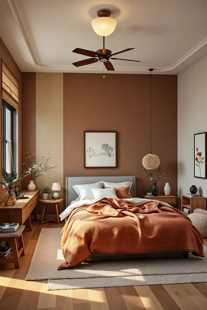 Earthy Tones and Muted Contrast in Bedroom Decor - photo 2