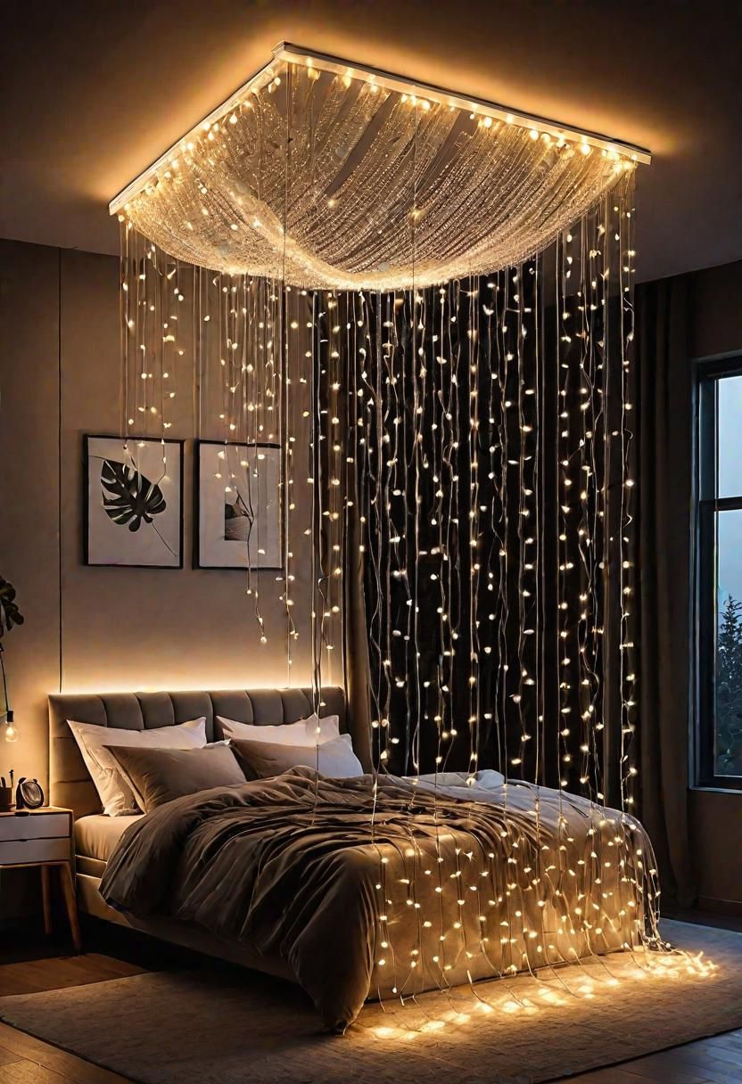 30. DIY Cascading Light Chandelier