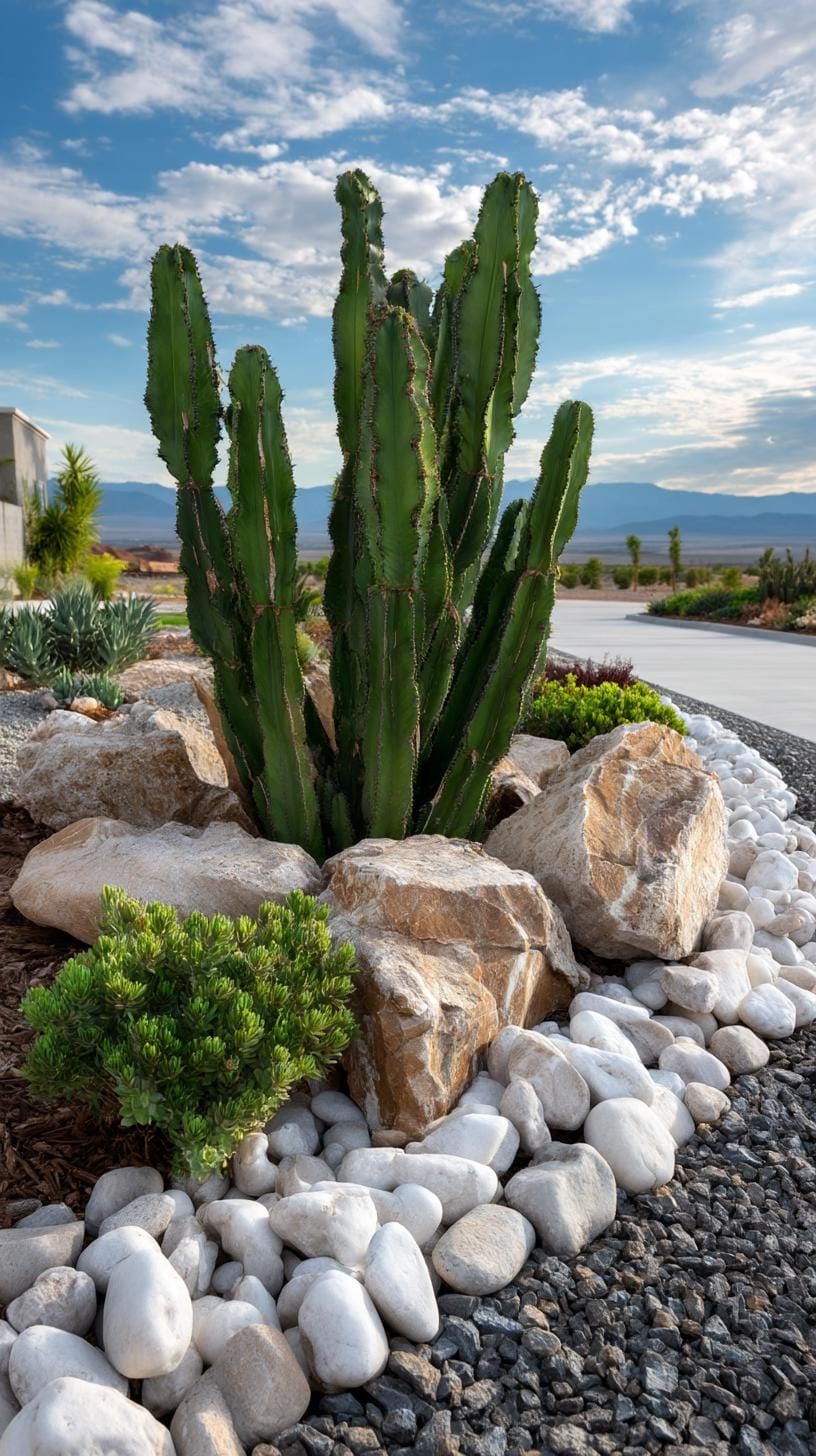 18. Clustered Cacti in a Gravel Bed