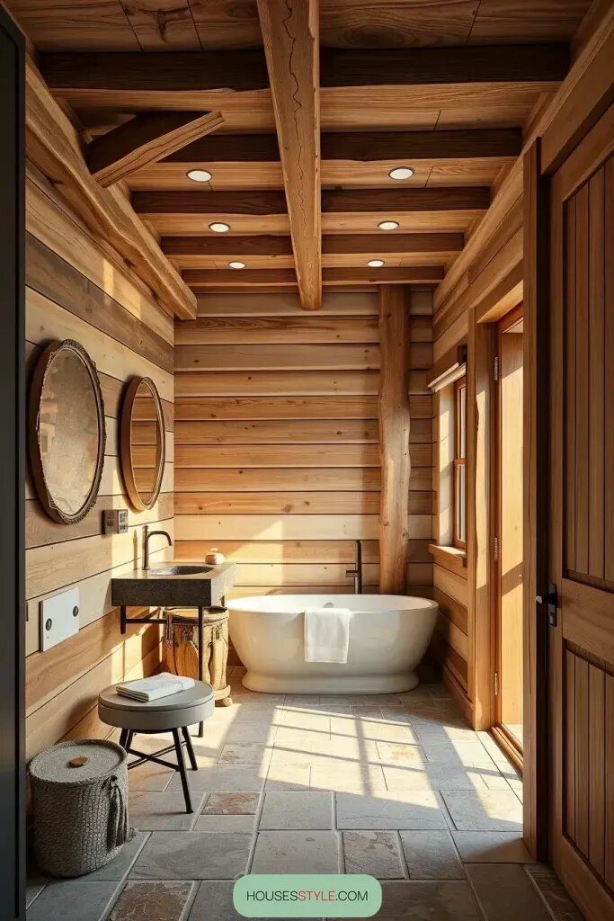 Warm Wood Paneling for Walls and Ceilings