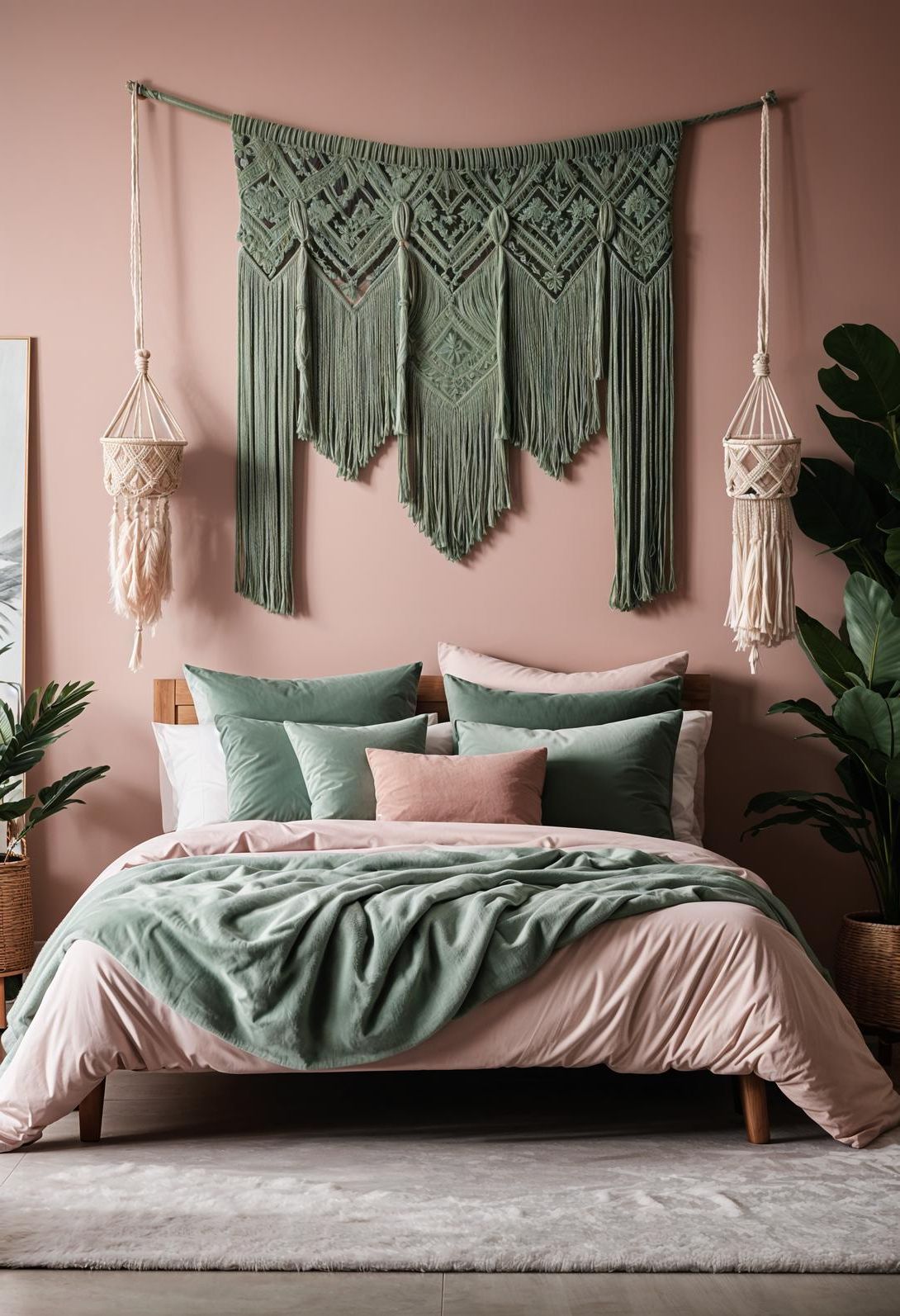 2. Boho-Chic Sage and Blush Bedroom Decor - photo 2