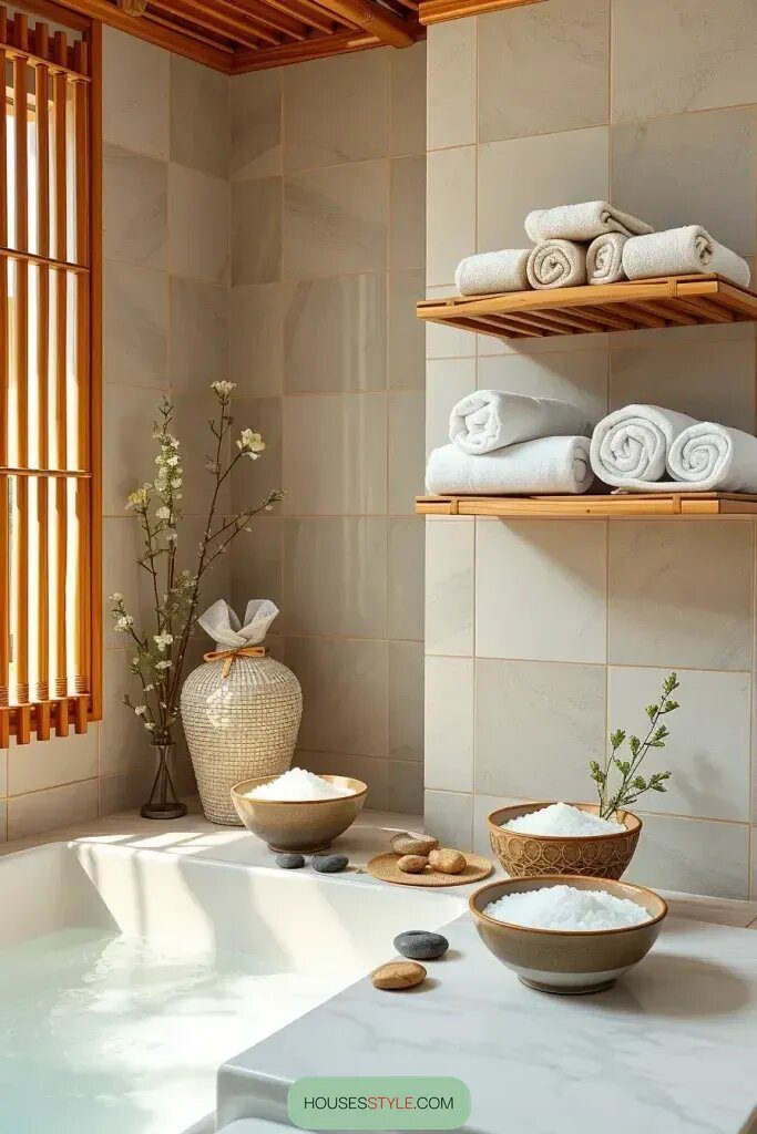 How to Style Rolled Towels with Natural Decor