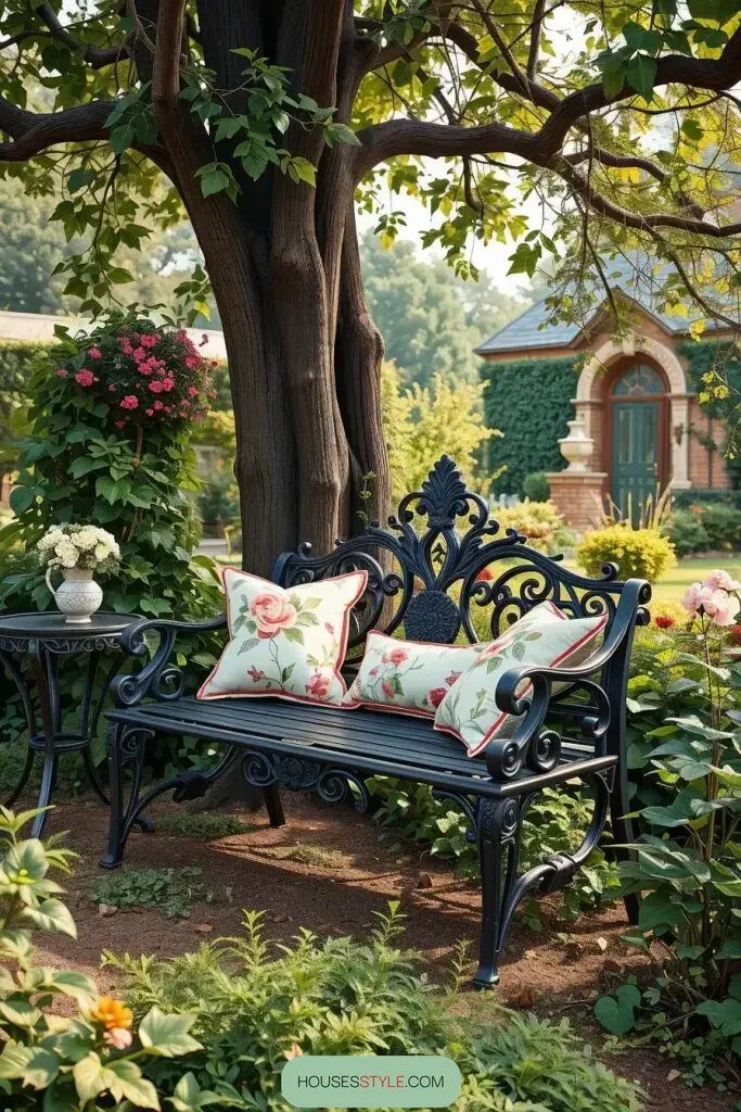 Victorian-Style Metal Benches with Antique Details - photo 2
