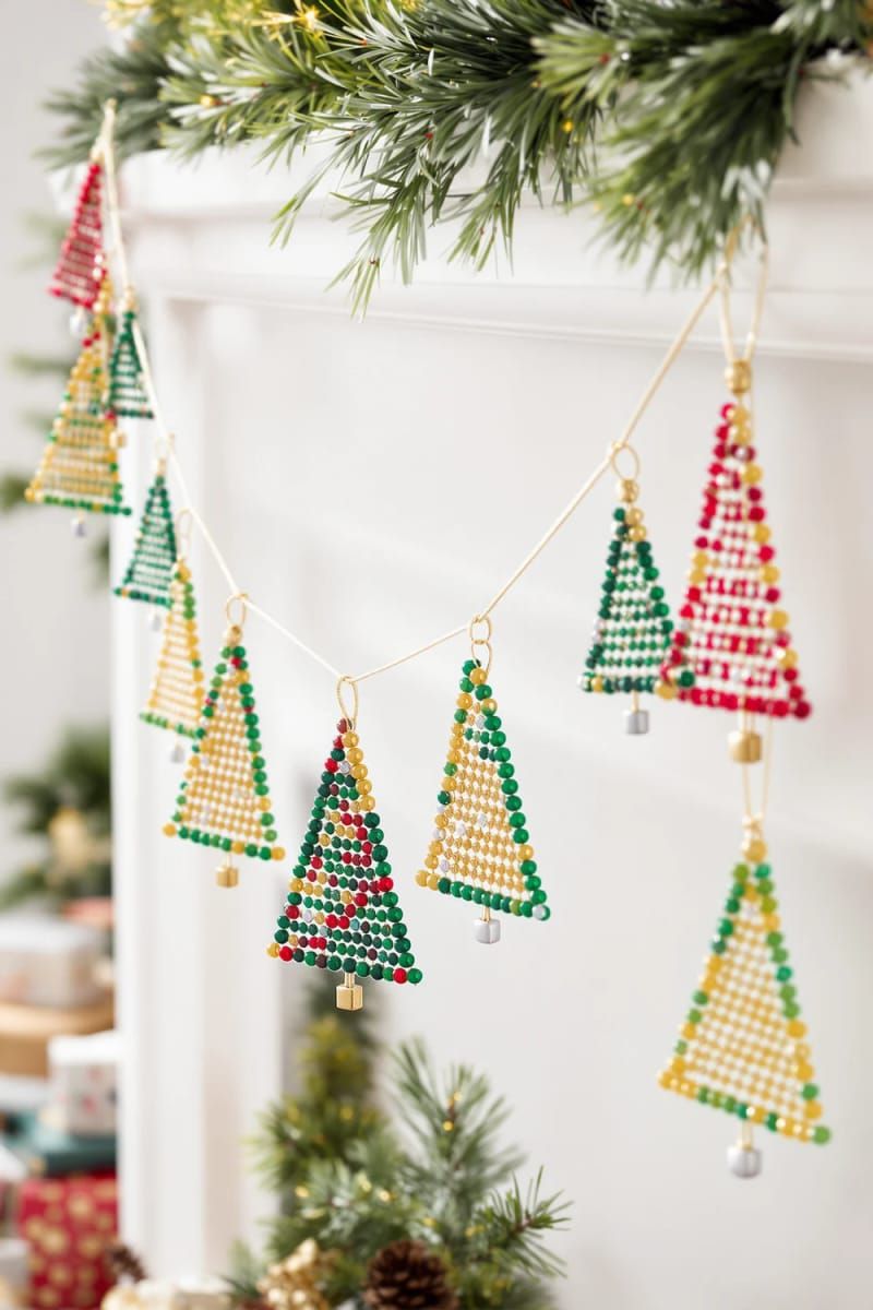 4. Beaded Triangle Tree Garland for Any Room - photo 2