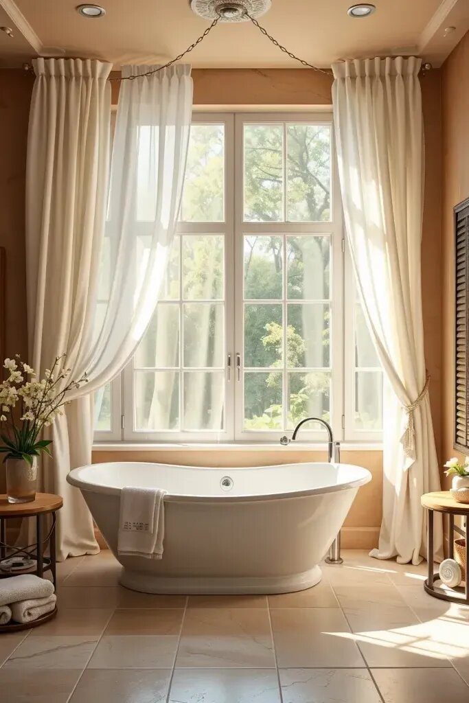Filter the sunlight softly with sheer drapes