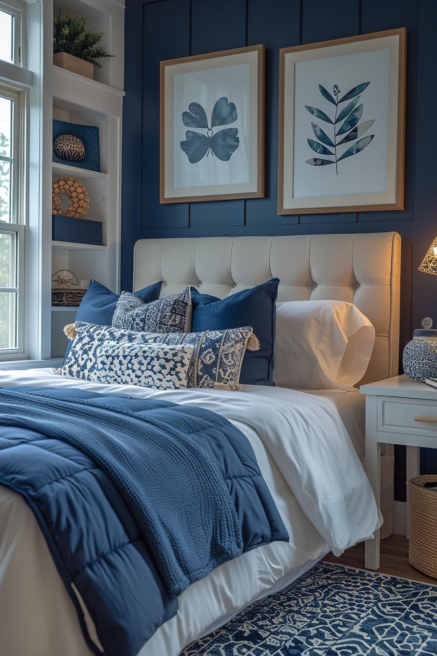 9. Navy and White Dorm Decor - photo 2