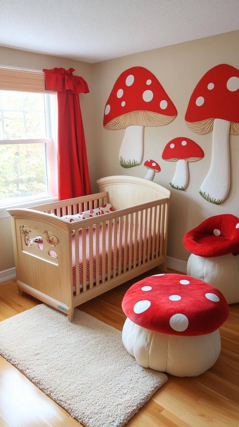 5. Mushroom Lodge with Polka Dots and Red Accents - photo 2