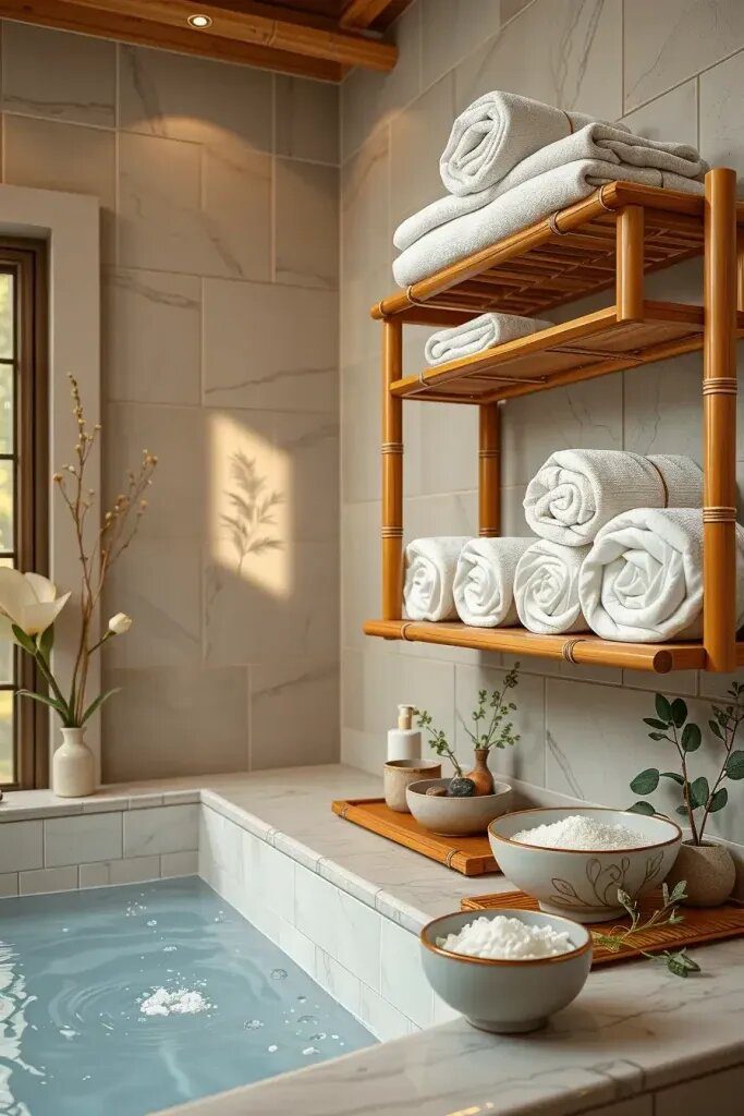 Styling Rolled Towels with Natural Decor Accents - photo 2