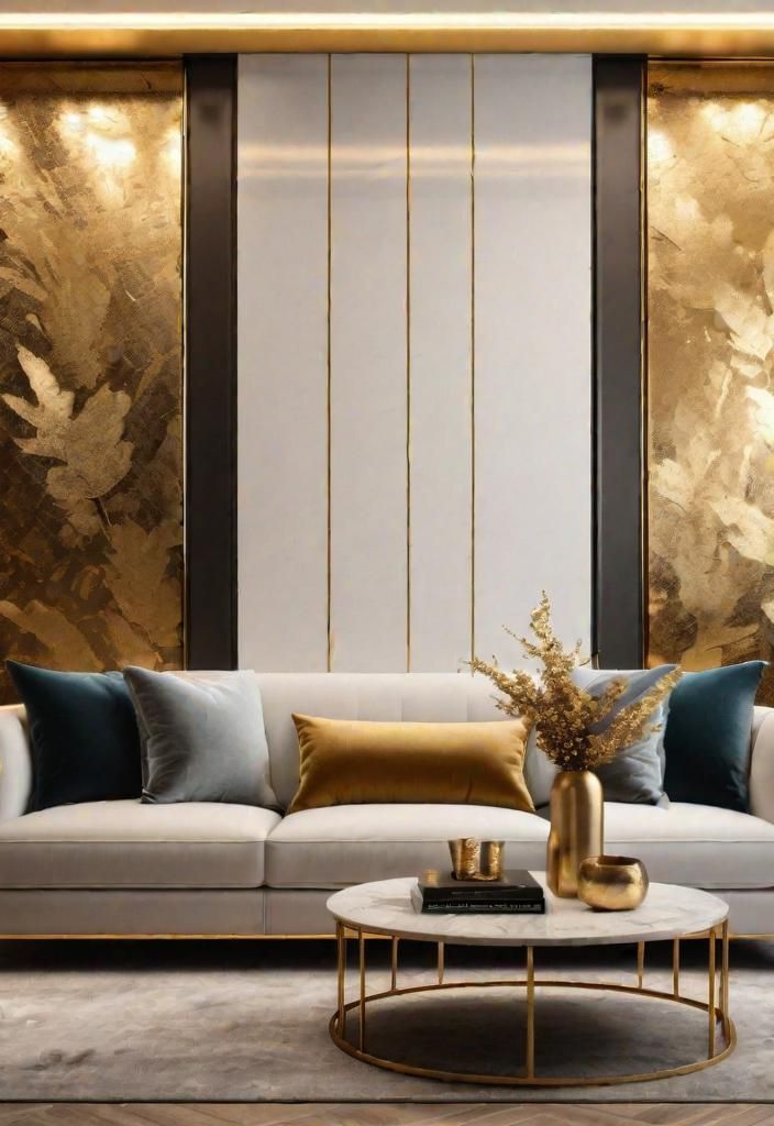 7. Metallic Gold Leaf Accent Wall - photo 2