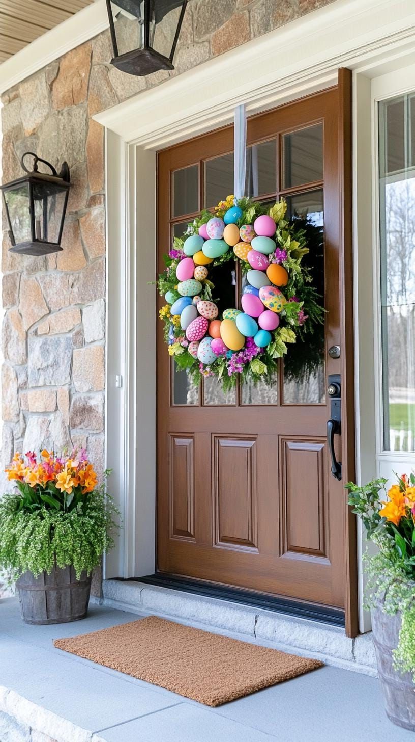 6. Easter Front Porch Wreath Ideas