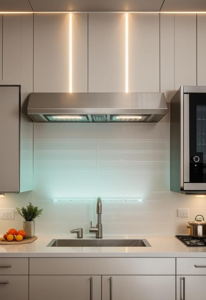 15. LED Glass Panel Backsplash Ideas