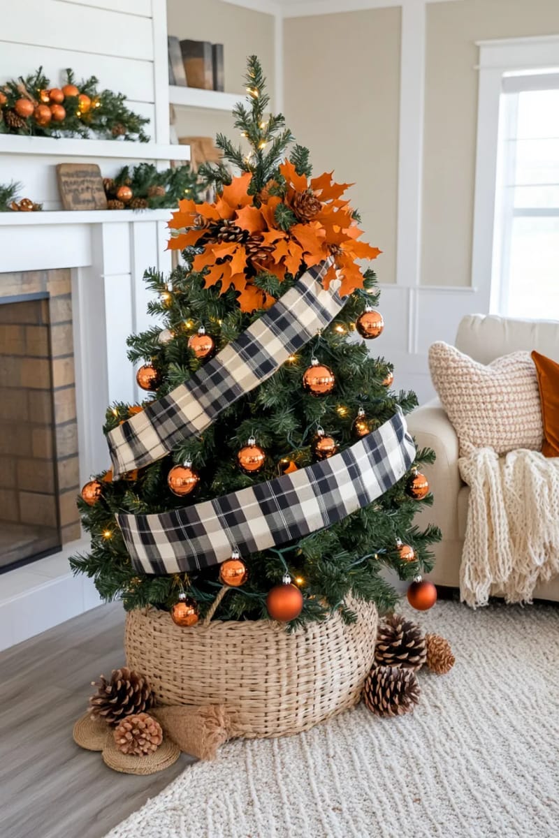 3. Buffalo Check Ribbon with Orange Foliage and Berries - photo 3
