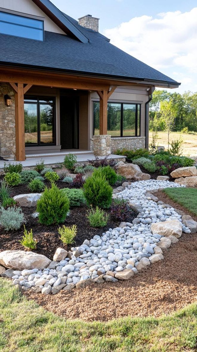 10. Rock Garden with Rustic Edging