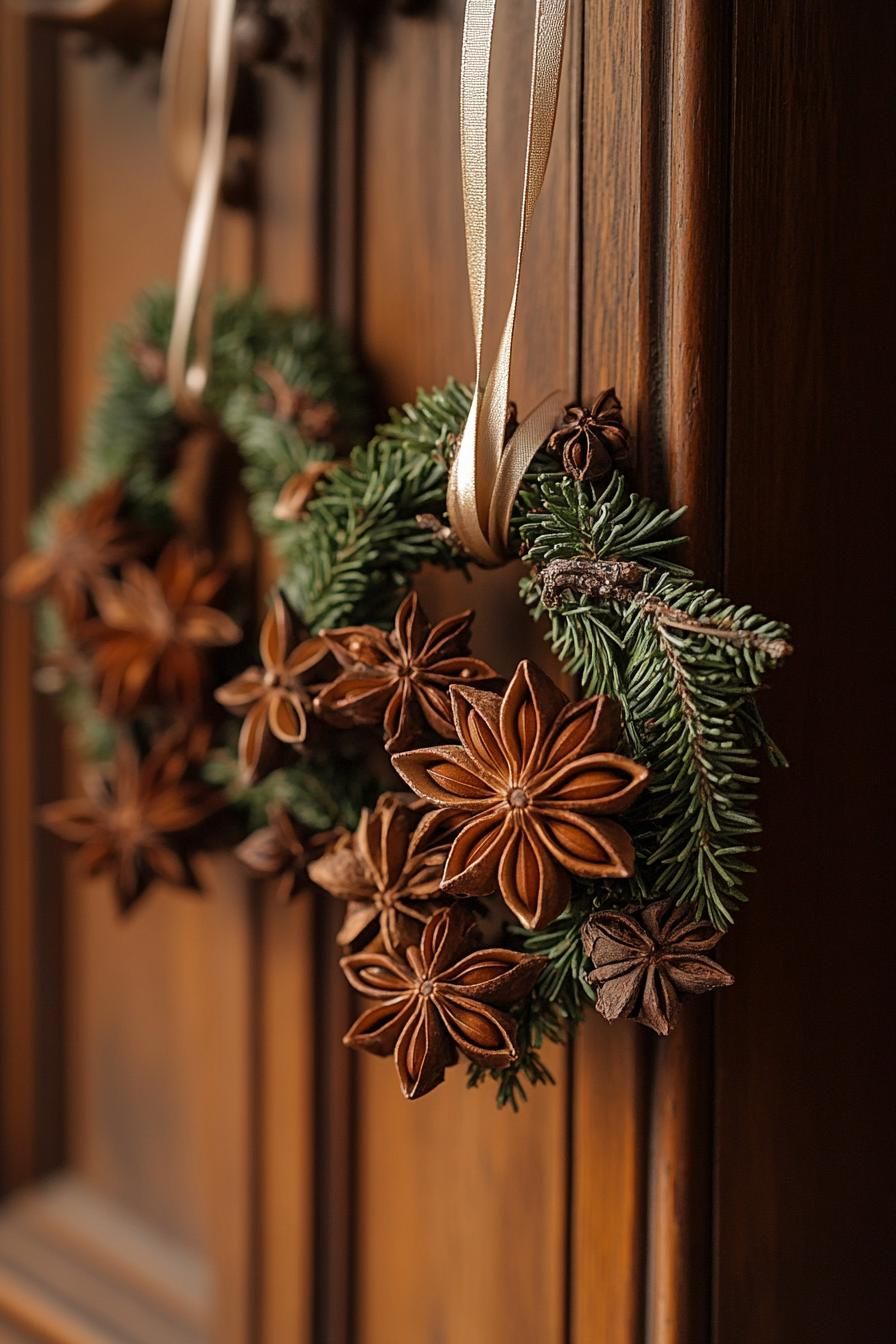 5. Festive Star Anise Wreath Decor - photo 2