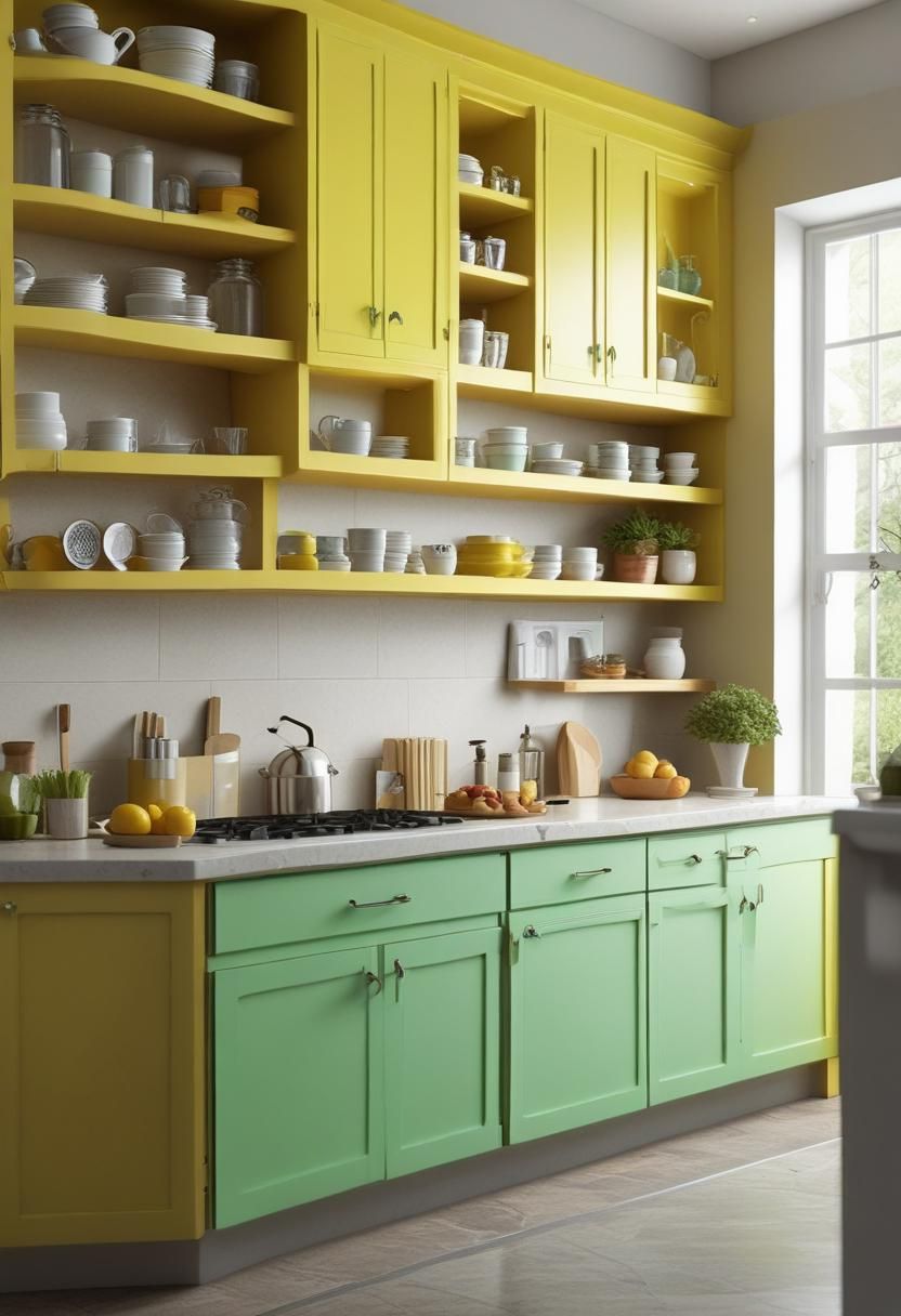10. Bold Color Pop Cabinet Ideas
