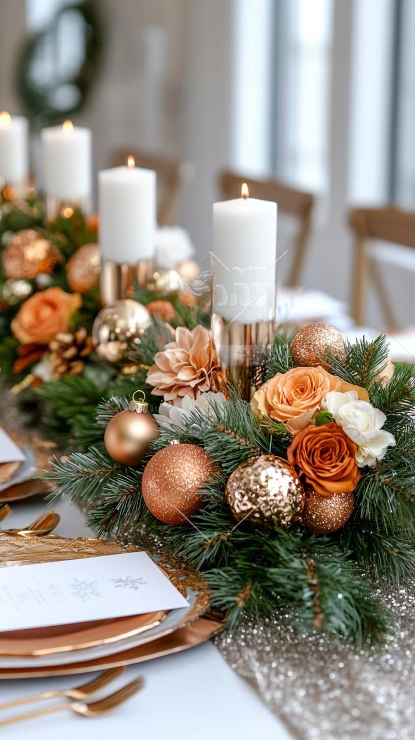 16. Glam Tablescape with Metallic Accents and Florals - photo 3