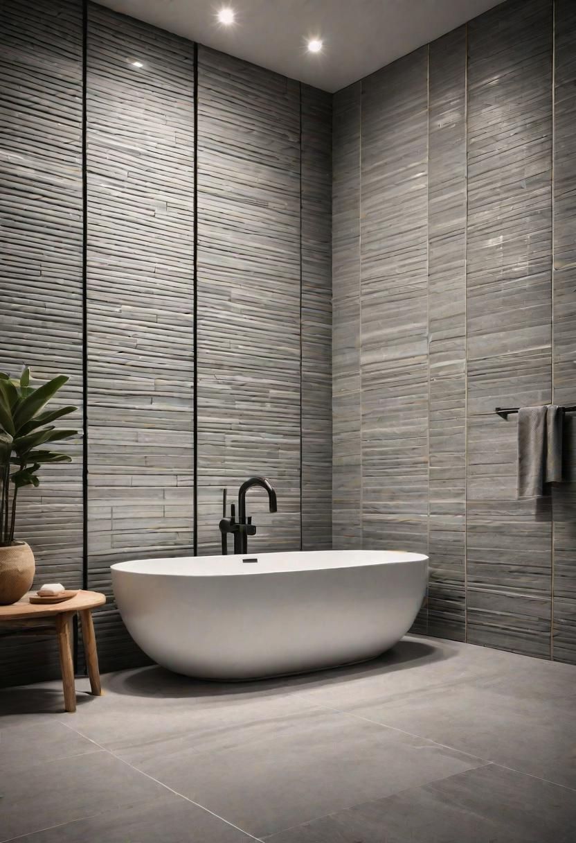 11. Bamboo-Embossed Tile for a Calm Bathroom - photo 2