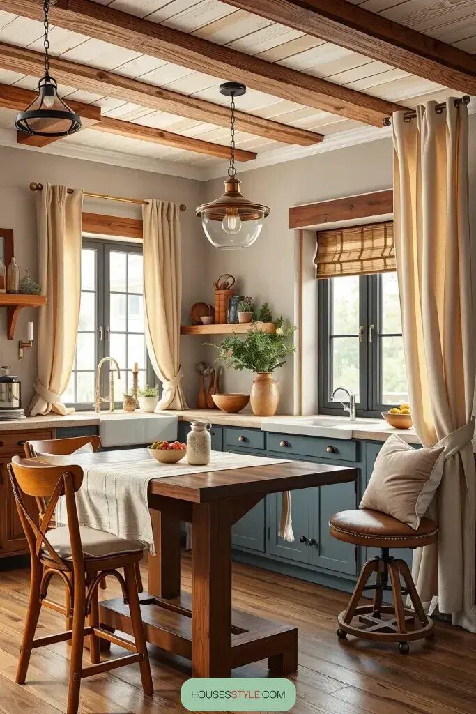 Using Leather and Linen to Add Kitchen Style