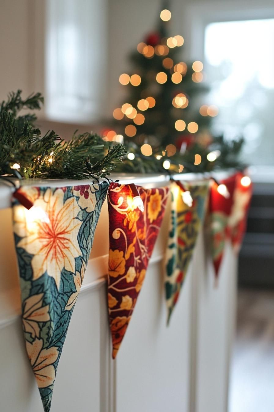 10. Festive Fabric Scrap Bunting