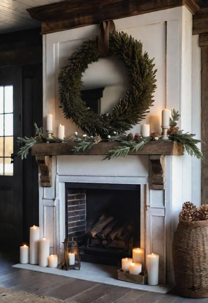 10. Rustic Wood Mantel Ideas