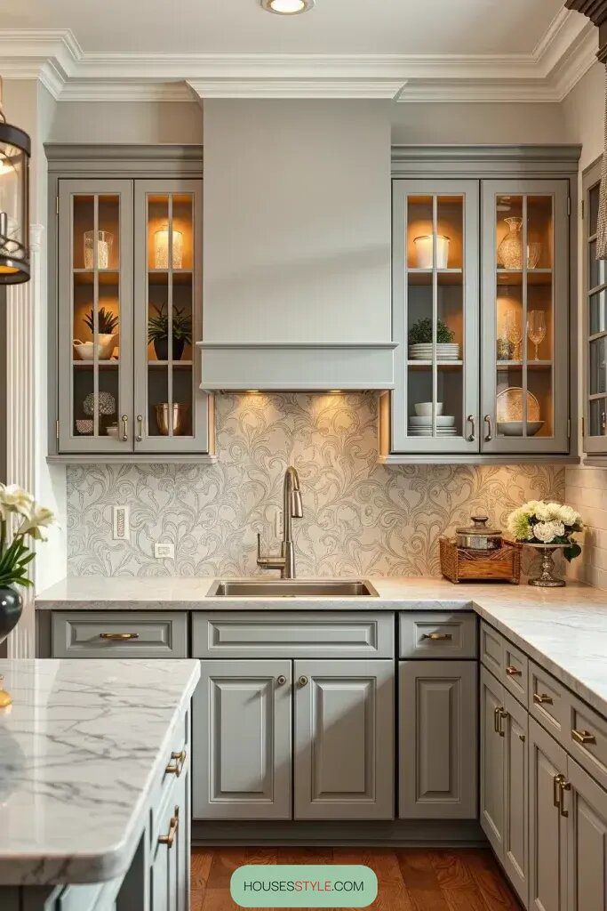 Glass-Front Gray Cabinet Doors - photo 2
