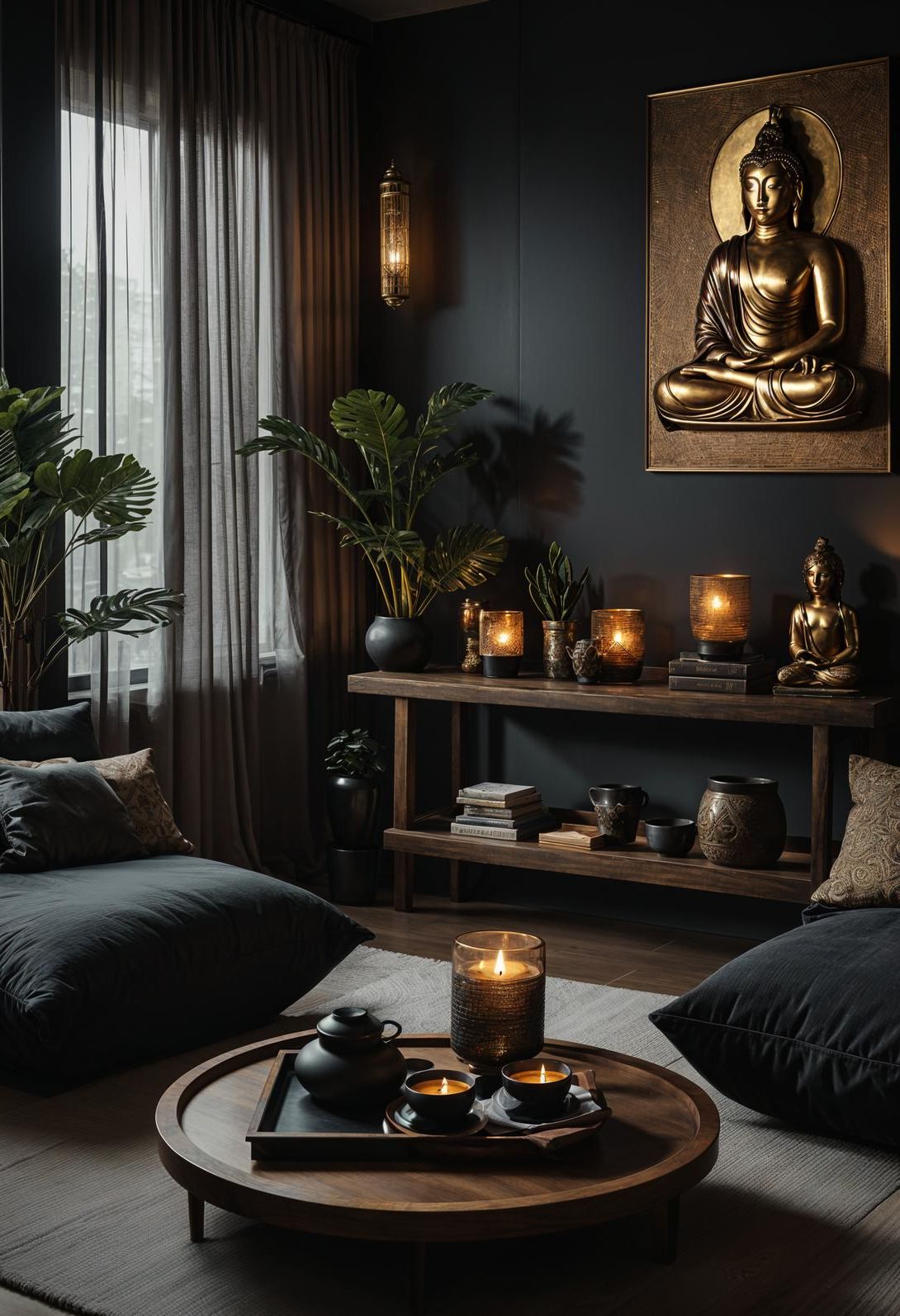 19. Zen-Style Boho Living Room