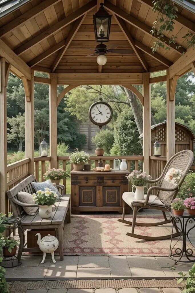 Vintage Decor for a Warm, Homey Gazebo