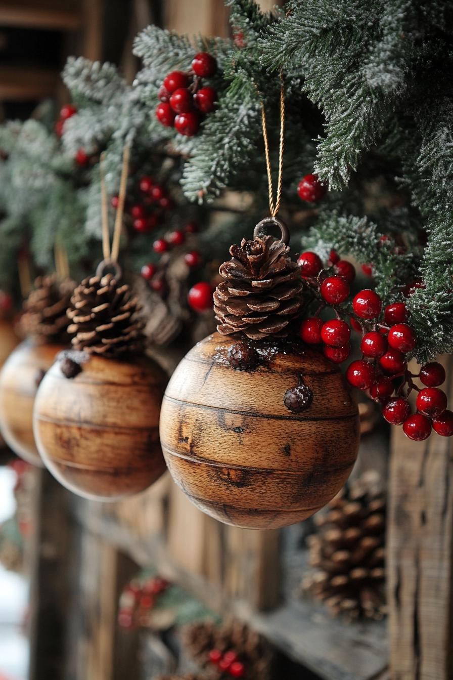 1. Rustic Woodland Christmas Tree Ornaments