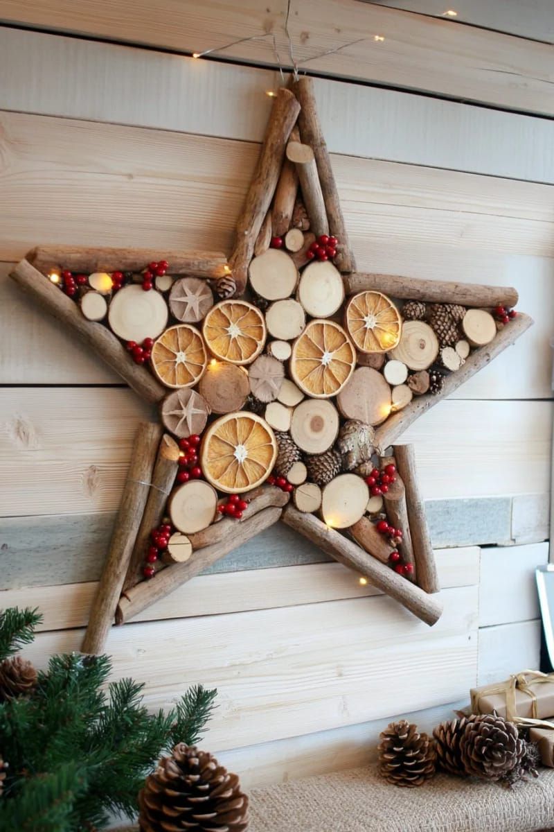 13. Dried orange and cinnamon stick star wall art - photo 2