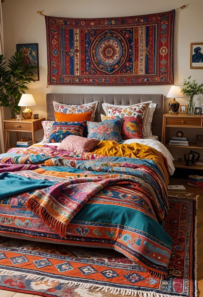 7. Vibrant Teenage Bedroom Eclecticism