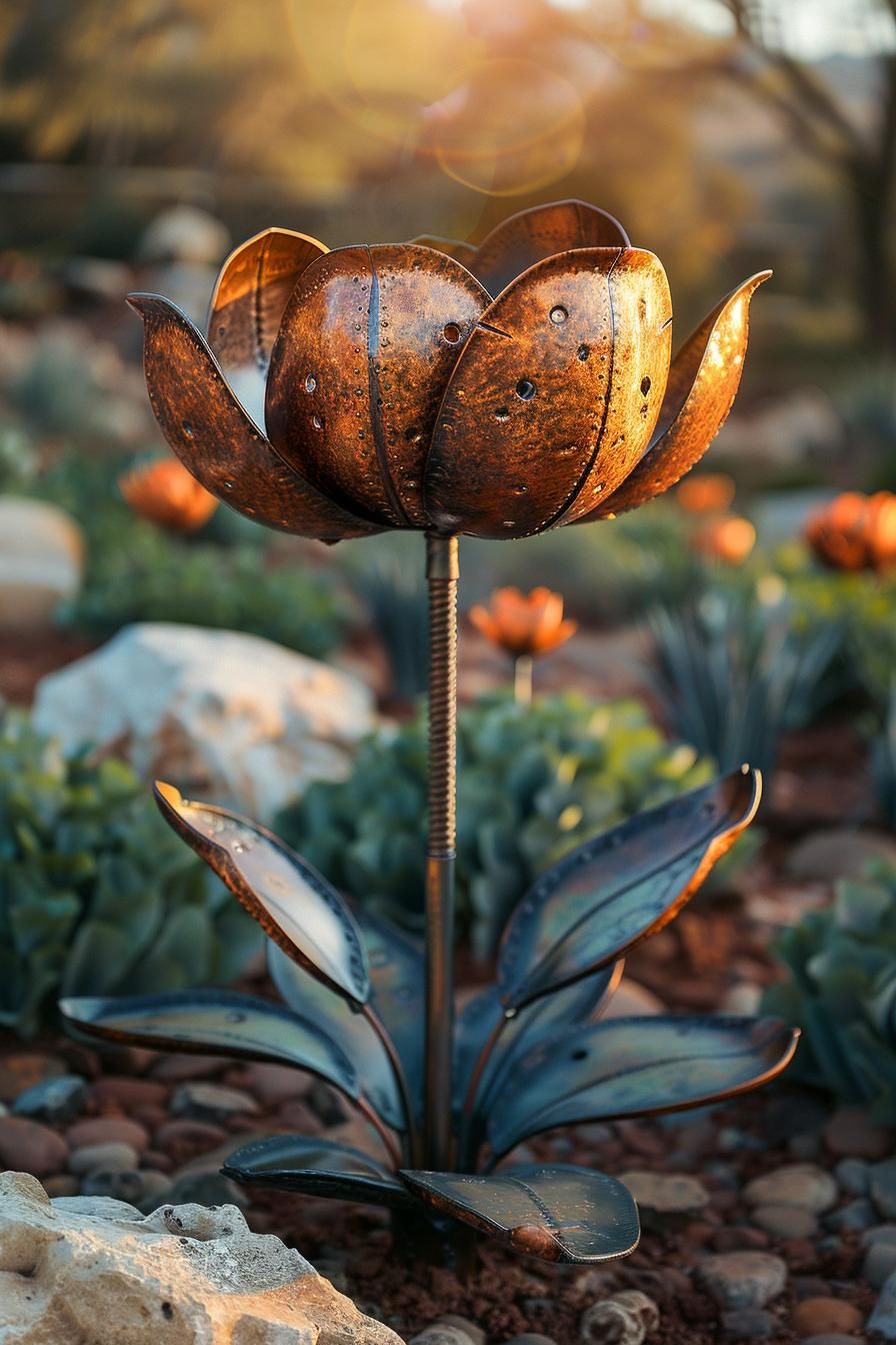 2. Handmade Metal Flower Sculptures - photo 2