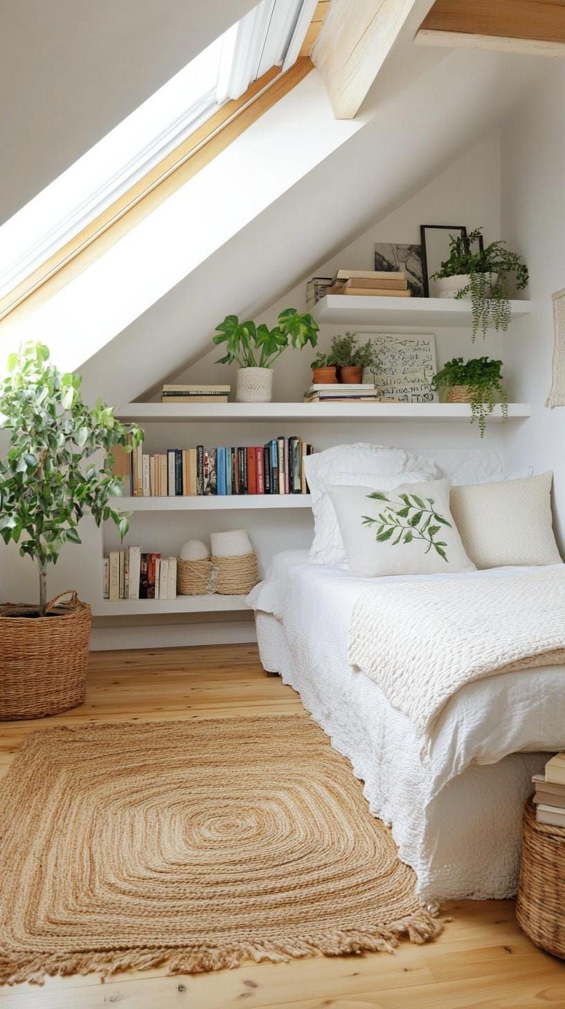 11. Angled Bookcase Along the Sloped Ceiling - photo 2