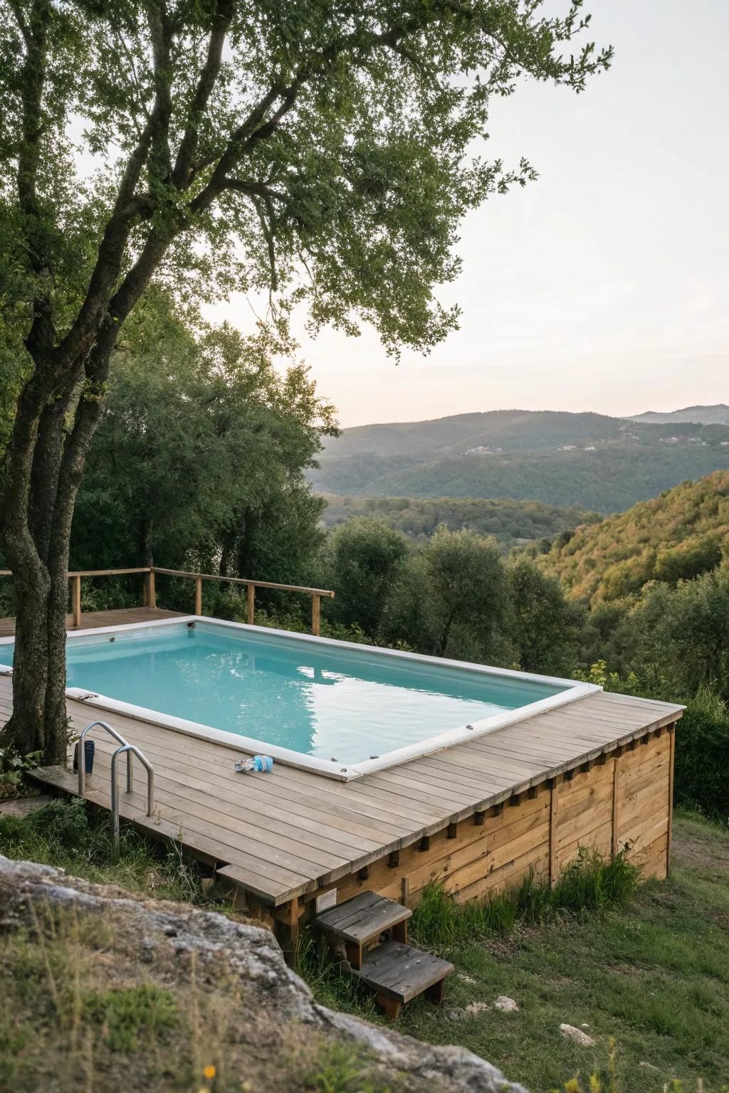 Elevated Wooden Platform Pools