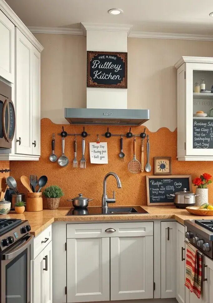 Textured Vintage Pinboard Backsplashes for Rustic Charm