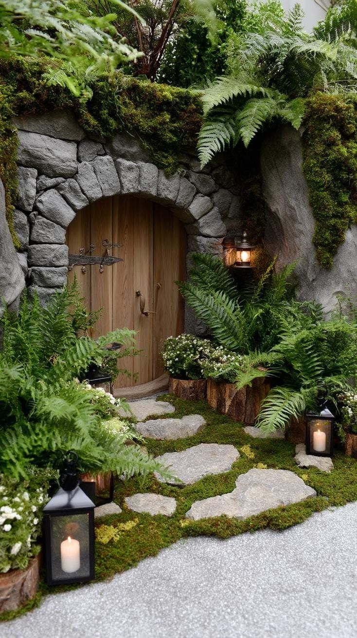 25. A Tiny Hobbit Door Set in a Stone Wall - photo 2