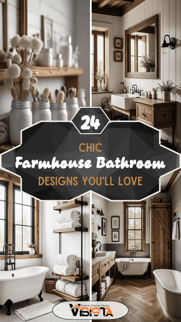 24 Chic Farmhouse Bathroom Designs for Cozy Living