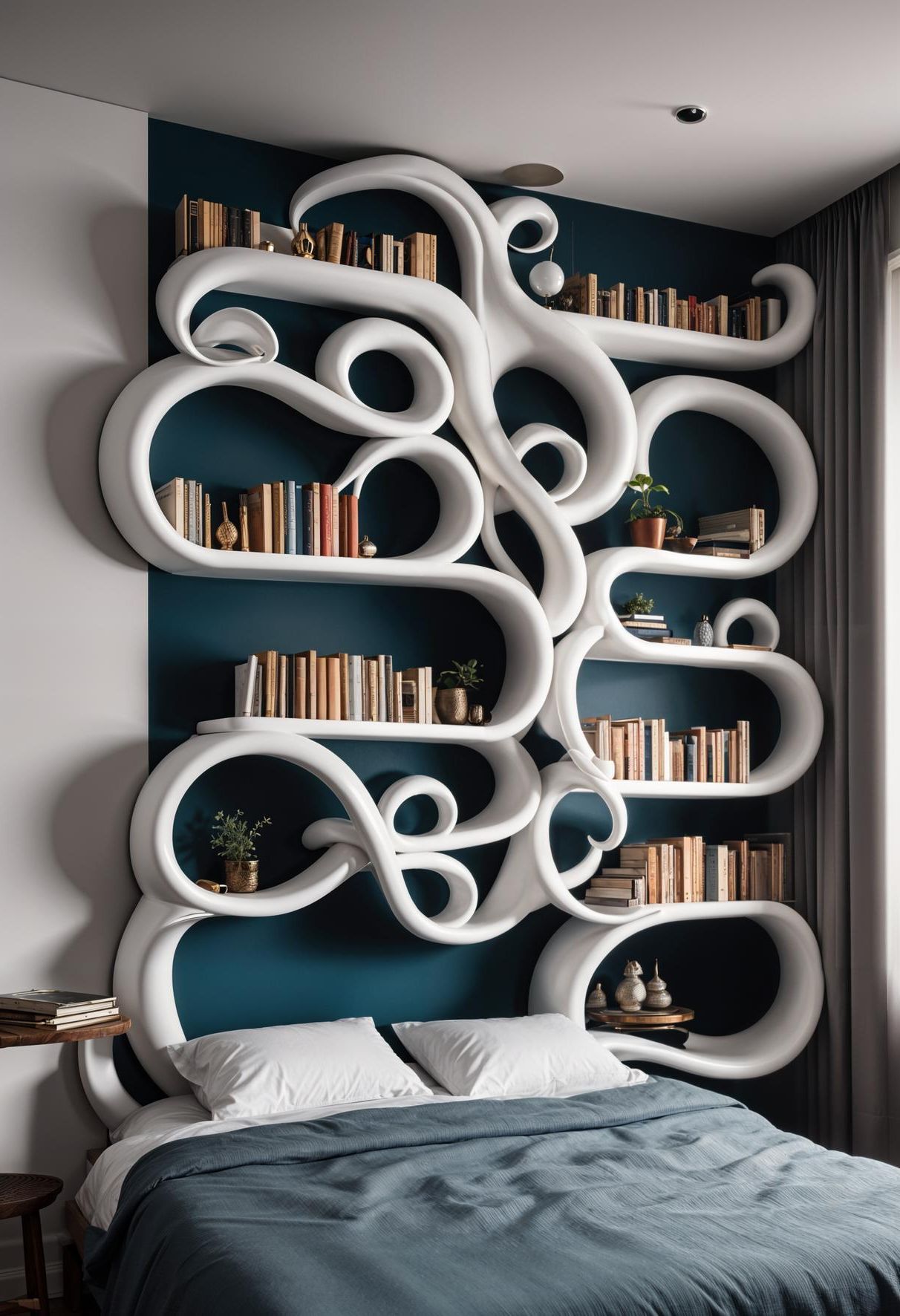 10. Corner Shelf Storage Inspired by Octopuses