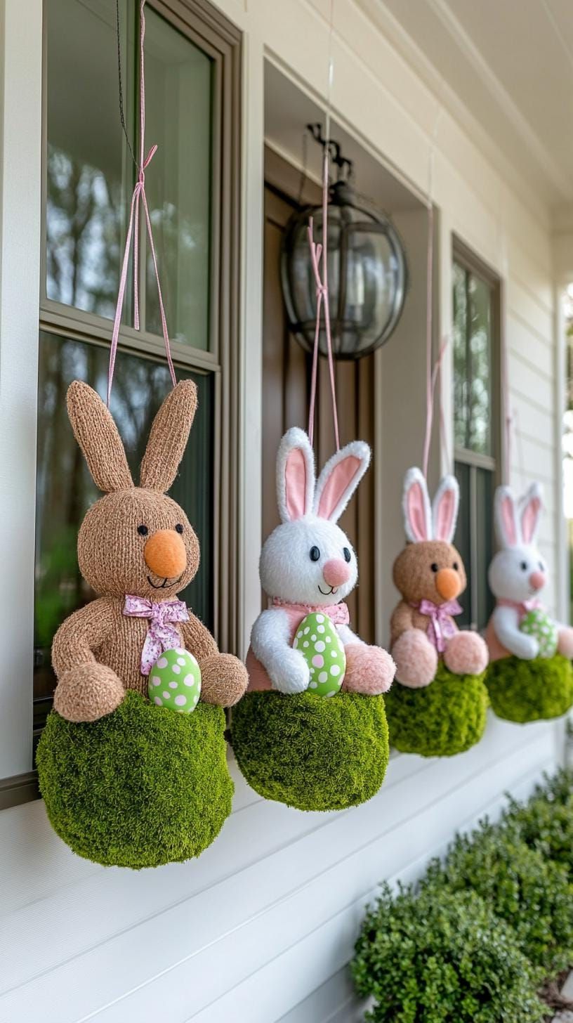 9. Whimsical Easter Porch Decor Ideas