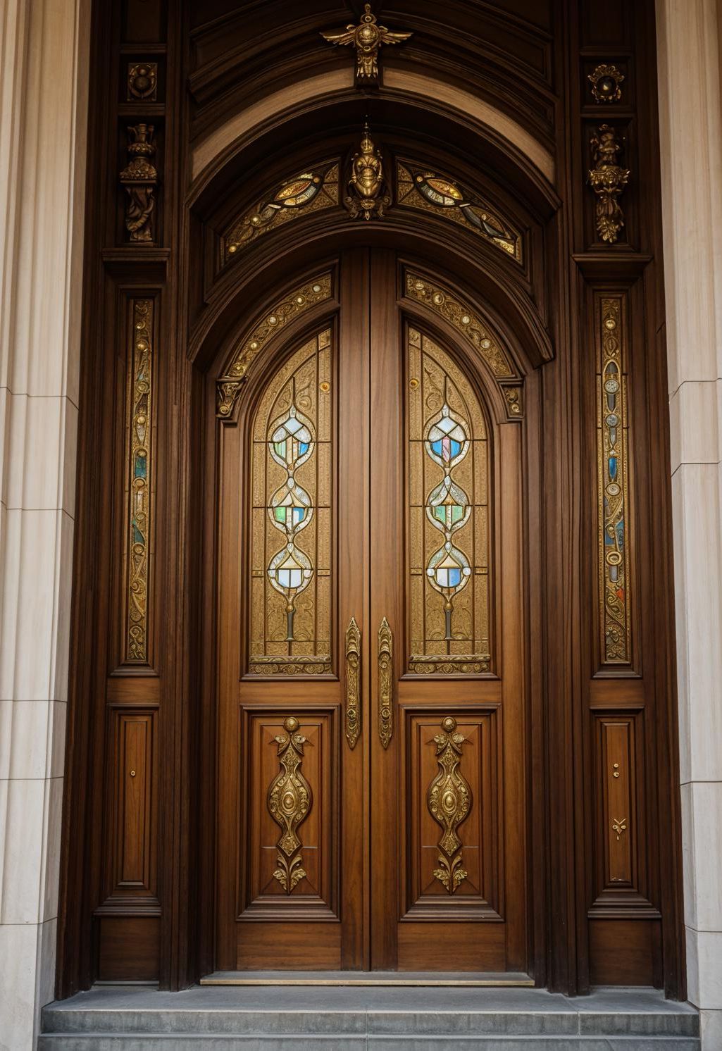 28. Victorian Door With Stained Glass