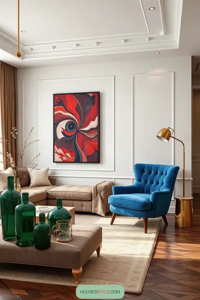 Bold Color Against a Neutral Base