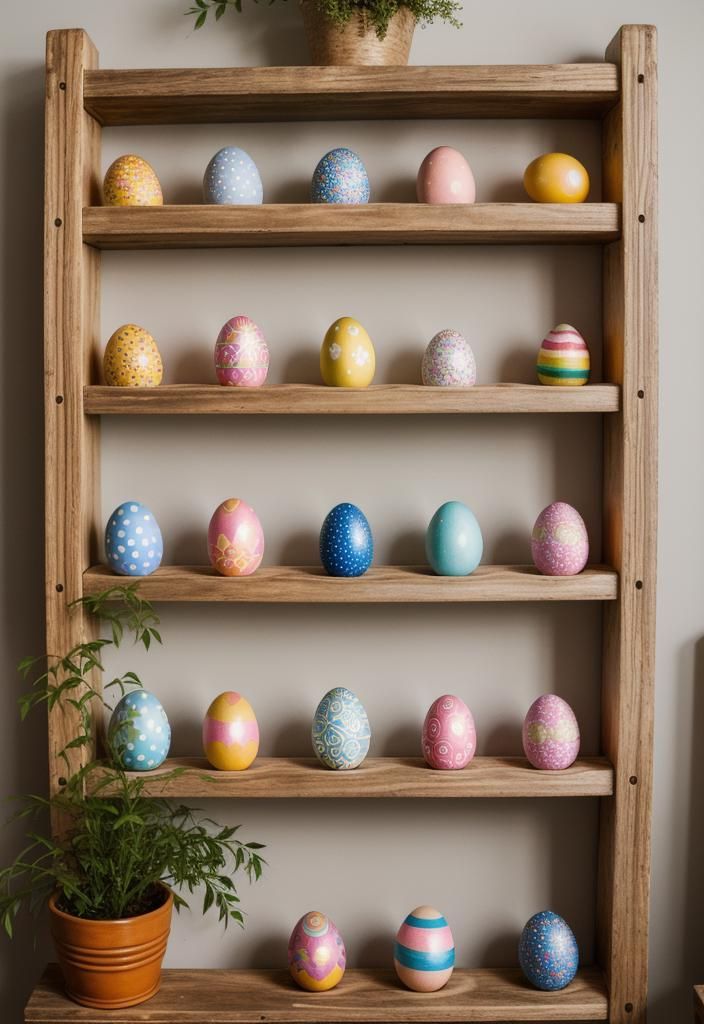 2. Hand-Painted Wooden Easter Eggs