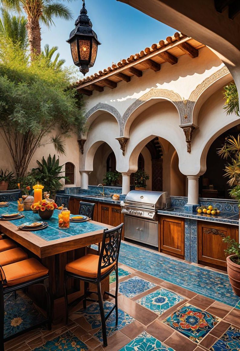 12. Vibrant Moroccan Patio Kitchen - photo 3