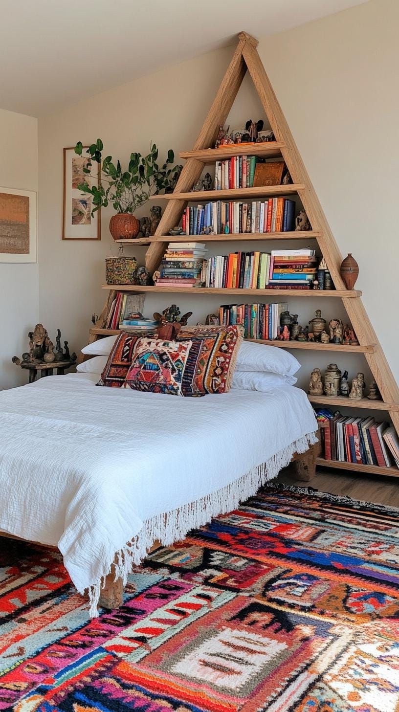 10. Add A Teepee-Shaped Bookshelf