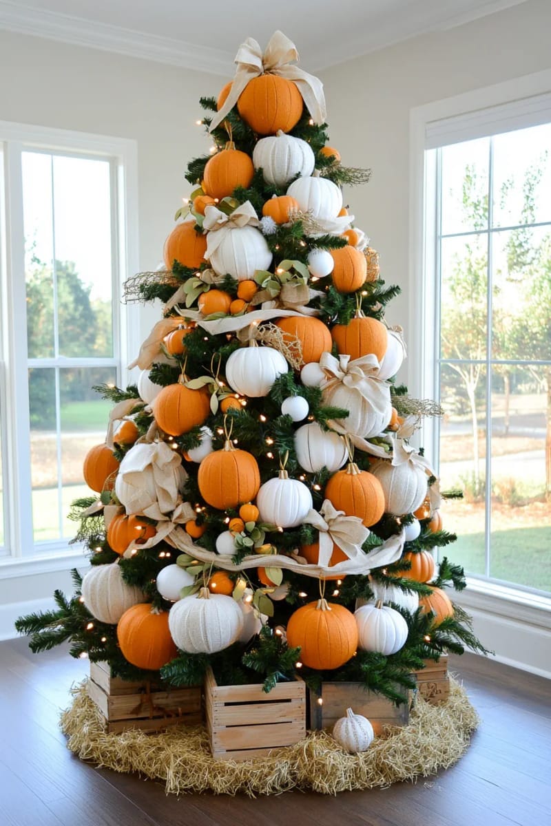 8. Pumpkin Patch Tree with Felt and Burlap - photo 2