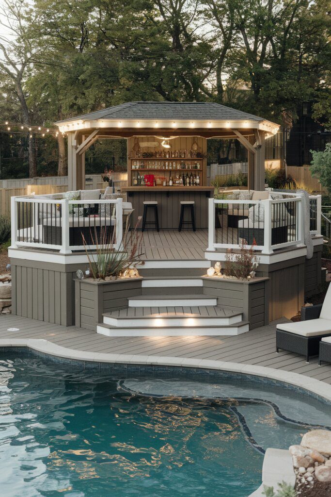 Multi-Tier Decks with Built-In Benches