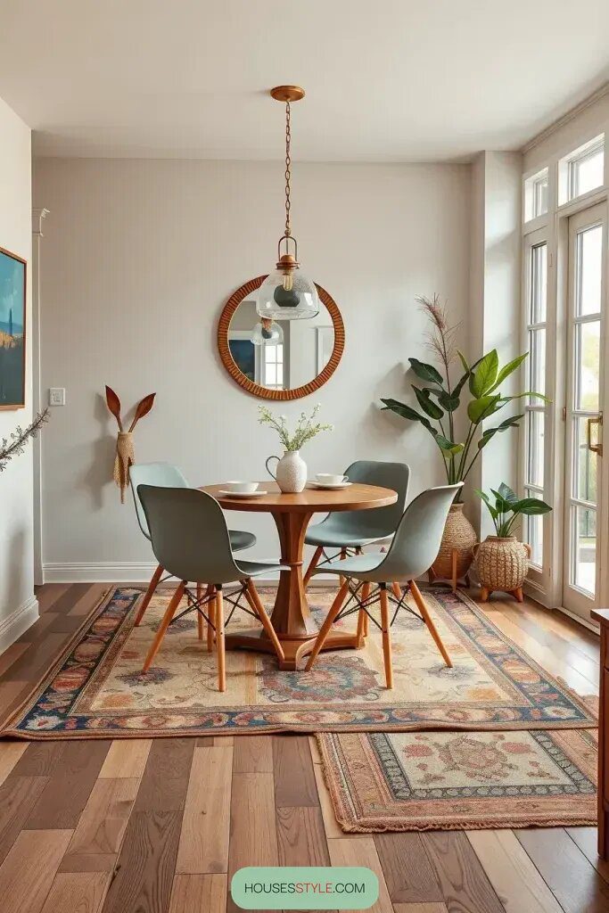 Using Layered Rugs to Define Your Eating Area - photo 2