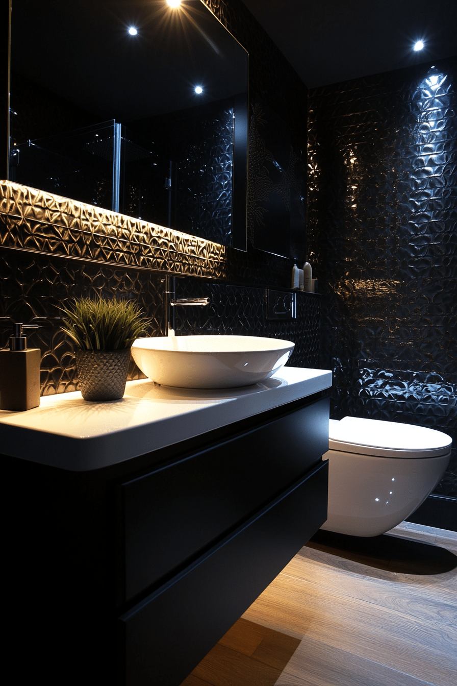 11. Black and White Bathroom, Modern Take