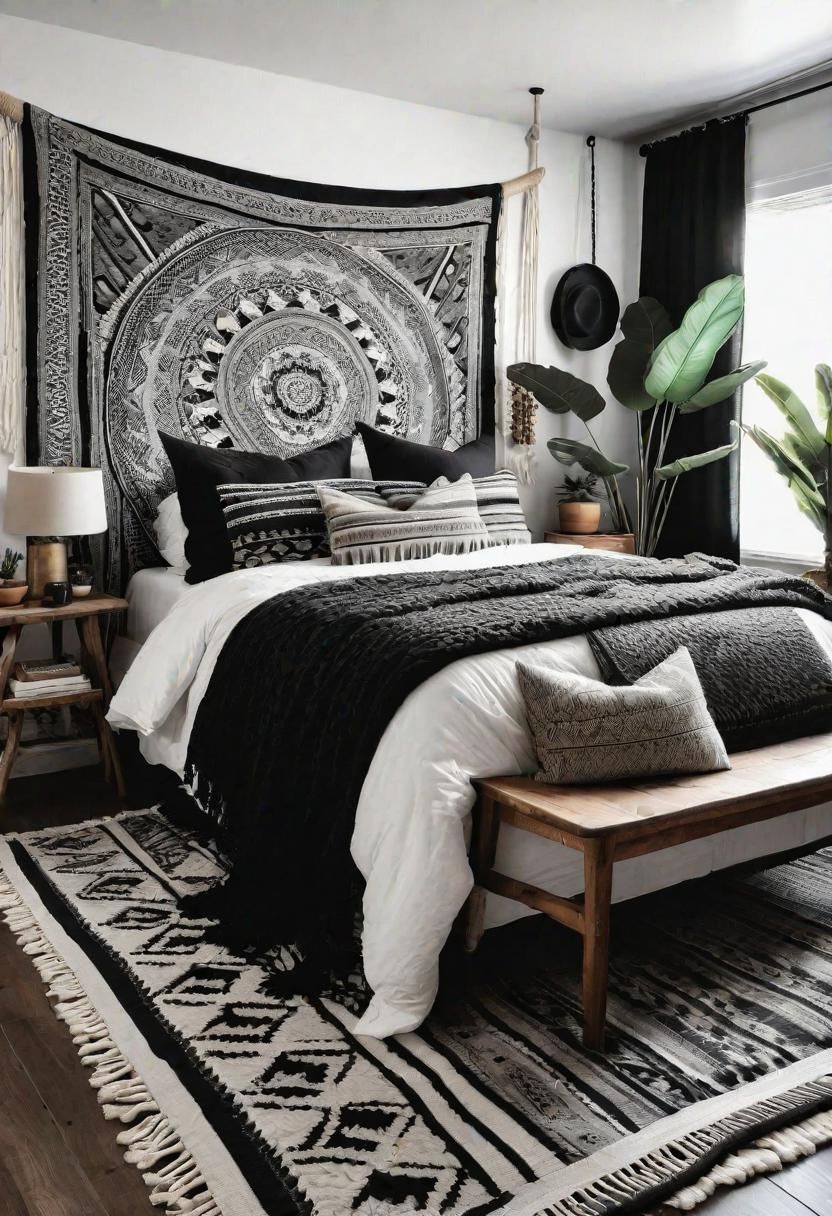 10. Boho-Inspired Black and White Textures
